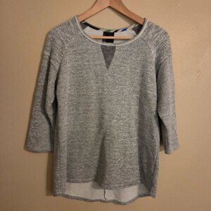 DOLAN | ANTHROPOLOGIE Marled Gray Knit ¾ Sleeve Hi Lo Sweatshirt Women's Size S